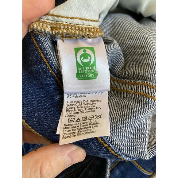 J.Crew Stovepipe Fair Trade Jeans Womens Mid Rise Straight Frayed Hem Denim 28P‎ - Picture 5 of 6